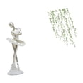 thumbnail image 6 of CoudarTitie Graceful Dancing Girl Figurine with Elegant Green Plant Leaves Wall Art Sculpture for Modern Bedroom Fireplace Office Entrance Decor, 6 of 8
