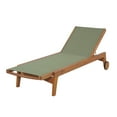 thumbnail image 3 of Christopher Knight Home Outdoor Wood Chaise Lounge with Mesh Seat, Adjustable Backrest & Wheels, Green, 3 of 13