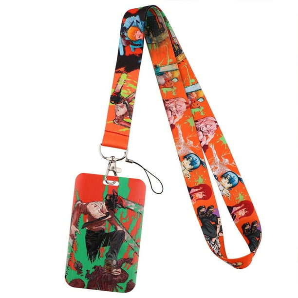 DejavYOU Chainsaw Man Neck Straps Keychains Holder Key Rings For Keys