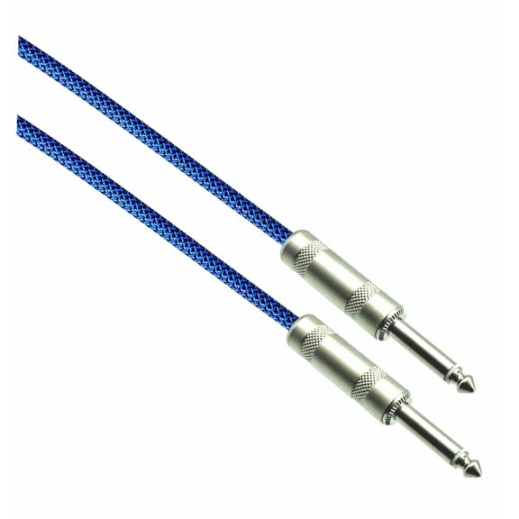 BLACK/NEON BLUE Designer Series 1/4" Guitar  Cables - Straight to Straight