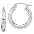 thumbnail image 1 of 10k White Gold 3mm Hoop Earrings Round, 1 of 6