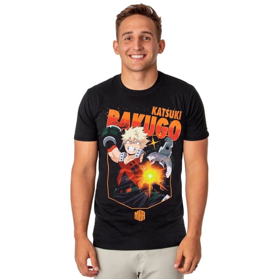 My Hero Academia T-Shirt Men's Katsuki Bakugo Jumbo Print Short Sleeve Tee