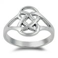 thumbnail image 1 of Criss Cross Celtic Love Knot Infinity Ring .925 Sterling Silver Band Jewelry Female Male Size 5, 1 of 4