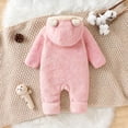 thumbnail image 6 of 6-9 Months Newborn Baby Bear Outfit Suit With Fold Over Mittens Footies Girls Boys Winter Fleece Clothes Hooded Romper Snowsuit, 6 of 9