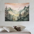 thumbnail image 4 of ONETECH  Pink Mountain Forest Tree Tapestry Home Decor Colorful Sunset Nature Landscape Tapestry Wall Hanging Decor for Room, 4 of 7