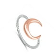 thumbnail image 4 of CHOOSE YOUR COLOR Rose Gold-Tone Crescent Moon Ring 925 Sterling Silver Rope Twist Band Female Size 4, 4 of 4
