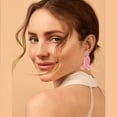 thumbnail image 5 of Earrings Cancer Awareness Acrylic Ribbon Support Jewelry for Her Stylish Accessory, 5 of 5