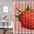 thumbnail image 2 of Awypu Cartoon Style Strawberry Shower Curtain Waterproof Multiple Sizes White, 2 of 7