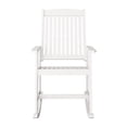 thumbnail image 3 of CorLiving Miramar Hardwood Outdoor High Slatted Back and Seat Rocking Chair with Armrests, White, 3 of 10