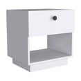 thumbnail image 3 of White Single Drawer Nightstand, 19"H, Open Shelf / Convenient Storage Option, 3 of 3