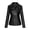 Black, variant on IROINNID Women's Faux Leather Jacket Long Sleeve Solid Color Notch Lapel Outwear, Casual Leather Cardigan with Pocket Short Jacket