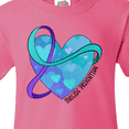 thumbnail image 4 of Inktastic Suicide Prevention Awareness Purple and Teal Heart Ribbon Youth T-Shirt, 4 of 5