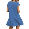 thumbnail image 3 of SHIBEVER Womens Dresses Summer Casual Ruffle Hem Babydoll Mini Dress Comfy Cap Sleeve Solid Color Loose Shirt Dresses, 3 of 9