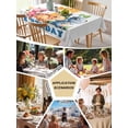 thumbnail image 5 of Happy 1rd Birthday Table Cloth, Waterproof Tablecloth for Rectangle Tables, Cartoon Cute Pink Yellow Blue Dinosaurs Floral Reusable Washable Fabric Table Cover for Restaurant Kitchen Dining 52"x70", 5 of 9