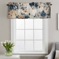 thumbnail image 4 of Spring Flowers Window Valance for Kitchen, Country Watercolor White Blue Floral Butterfly Vintage Paper Rod Pocket Short Curtain for Small Windows, Light Filtering Decorative Valance, 54 x 18 Inch, 4 of 9