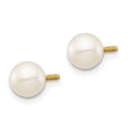 thumbnail image 2 of Real 14kt Yellow Gold Madi K 5-6mm White Near Round Freshwater Cultured Pearl Post Earrings; for Adults and Teens; for Women and Men, 2 of 3