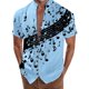 thumbnail image 1 of Camisas Para Hombre Camisa de manga corta con solapa y hebilla de bolsillo con impresión digital 3D para hombre (Blue, 3XL), 1 of 4