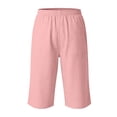 thumbnail image 4 of Miluxas Boys Capri Pants Summer Baggy Casual Beach Capris Lightweight Solid Drawstring Elastic Waist Yoga Trousers Pink 6-7Years, 4 of 7