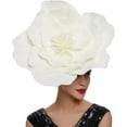 thumbnail image 3 of Ipopu Elegant Satin Big Rose Flower Fascinator Derby Hat Wedding Hat, 3 of 5