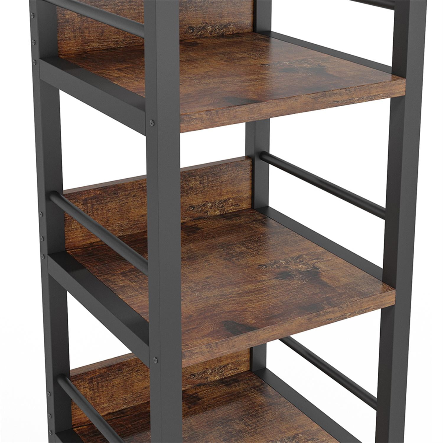 Demi Bonn 6-Tier Corner Shelf, 74" Narrow Etagere Bookshelf Storage Rack for Bedroom, Living Room, Brown