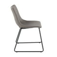 thumbnail image 3 of Lumisource Robbi Contemporary Dining Chair in Black Steel and Grey Faux Leather - Set of 2, 3 of 8