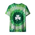 thumbnail image 7 of LEKWK Shamrock Shirts for Women Silver Clover Swirl Graphic Tees Short Sleeve Casual Tops Tees And Tanks Metallic Graphic Holiday Outfits, 7 of 7