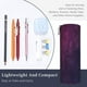 thumbnail image 3 of Easygdp Black Dark Blue Purple para Estuche de Lápices Cilíndrico de Cuero con Cremallera, Organizador de Lápices de Cuero para Escuela, Oficina y Viajes, 3 of 6
