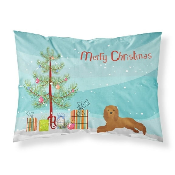 Ruby Cavalier King Charles Spaniel Christmas Tree Fabric Standard Pillowcase