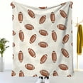 thumbnail image 7 of Soft Flannel Sofa Blanket Football Pattern White All Season Machine Washable Throw for Outdoor Beach Car Picnics Sports Home Decor Ideal Gift Wearable Blanket Contemporary Design, 7 of 7