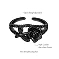 thumbnail image 5 of 3D Vivid Black Rose Rings Flower Open Band Adjustable Promise Ring Elegant Women Jewelry Mother Christmas Valentine's Day Gifts for Her Hipunk, 5 of 8