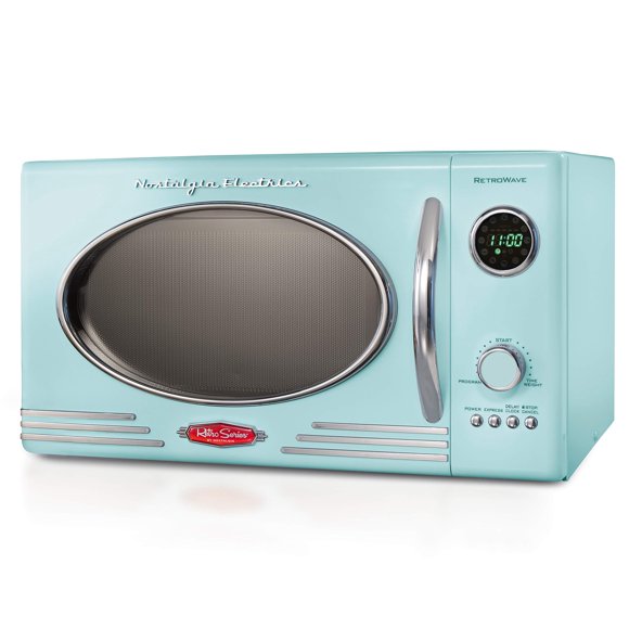 Nostalgia RMO4AQ Retro Series Microwave Oven, 0.9 cu. ft, Aqua