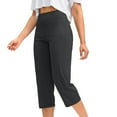 thumbnail image 4 of Mohiass Capri Pants for Women, Summer Casual Pull On Womens Capris, Women's Casual Pants & Capris, Ladies Capris with Pockets Dark Gray M, 4 of 6