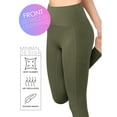 thumbnail image 5 of Made by Johnny Women's Peached Front Seamless Leggings with Side Pocket Full-Length Yoga Pants M OLIVE, 5 of 6