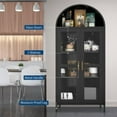 thumbnail image 6 of Trilenars 73 inch Modern Arched Metal Cabinet in Black,Black, 6 of 8
