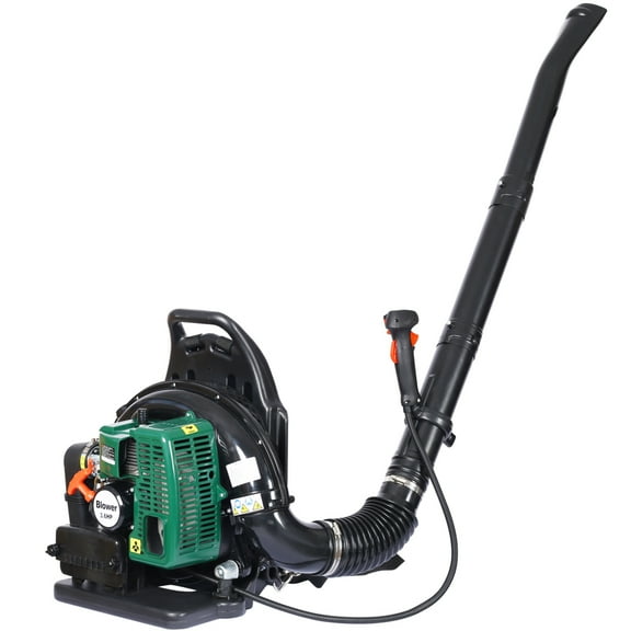 DECMAY 63.3CC Professional Backpack Leaf Blower - Heavy Duty 3.6HP Gas Powered with 750CFM Airflow (Green, Low Noise 103dB)