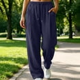 thumbnail image 2 of Pants for Women High Waisted Wide Leg Pants Loose Casual Sweatpants With Pockets Soft and Comfortable, 2 of 7