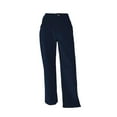 thumbnail image 3 of ibiyuan Corduroy Pants Women Wide Leg Corduroy Pants for Women Casual Work Pants Straight Leg Elastic Waist Solid Color Harem Pants with Pockets,Blue, 3 of 6