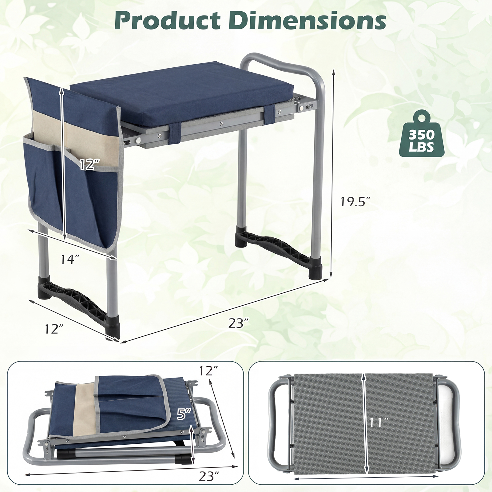 Costway Foldable Garden Kneeler and Seat photo 3