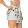 thumbnail image 3 of Lsque Summer Dinosaur Printed Women's Running Shorts with Liner Pockets,Elastic Quick Dry Workout Athletic Gym Yoga Shorts,Womens High Waist Shorts-Small, 3 of 9
