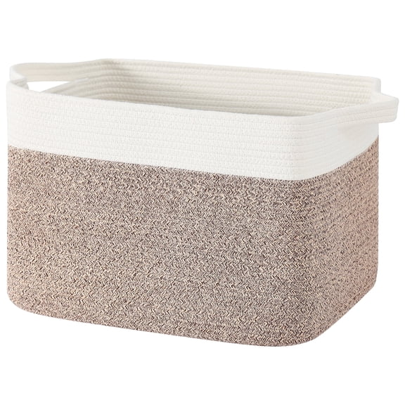 VeluraHome Blanket Basket，Cotton Rope Basket For Living Room, Bedroom，Toy Storage with Handle