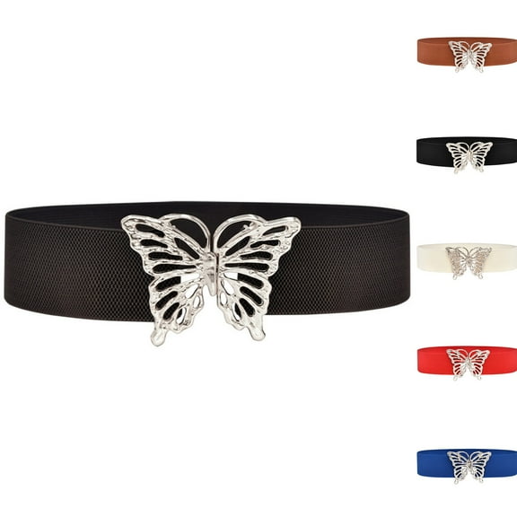 Floral Buckle Wide Elastic Waist Belt For Dresses Sweaters And Coats Women Stretch Comfort Adjustable Fashion Accessory