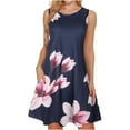 thumbnail image 1 of RKSTN Robe d'Été Sans Manches Col Rond Confortable avec Poches Imprimées Décontractée Ample, 1 of 5