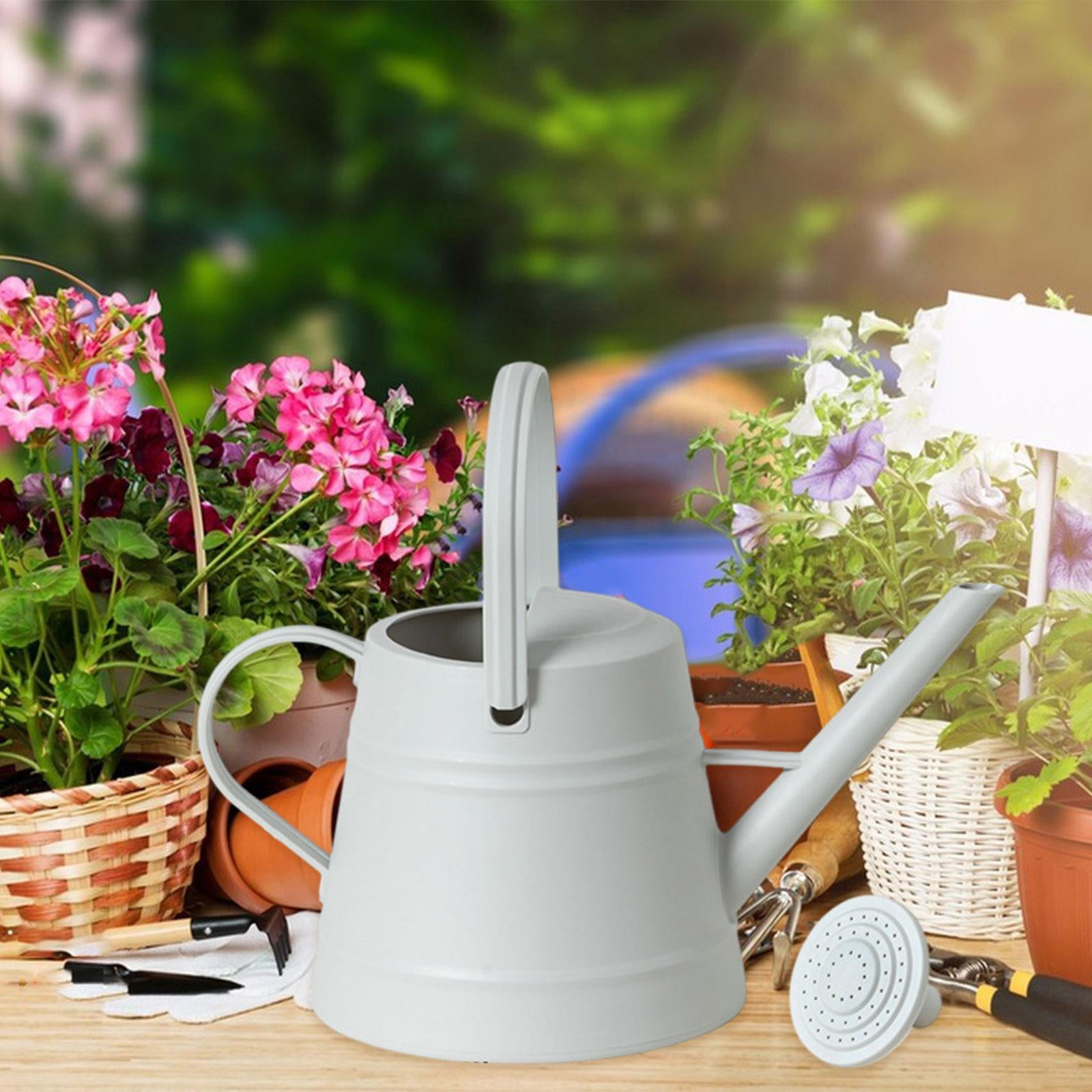 figatia Long Spout Water Can Flower Watering Can Enlarged Water Inject Port Gardening Tool Plant Watering Device for Household Gray