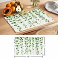thumbnail image 6 of Green Botanical Placemats Set of 8 Watercolor Spring Nature Leaves Vines Place Mats Indoor Wipeable Table Mats Washable Cloth Dining Table Placemats for Kitchen Holiday Party Home Decor 13x19 Inch, 6 of 9