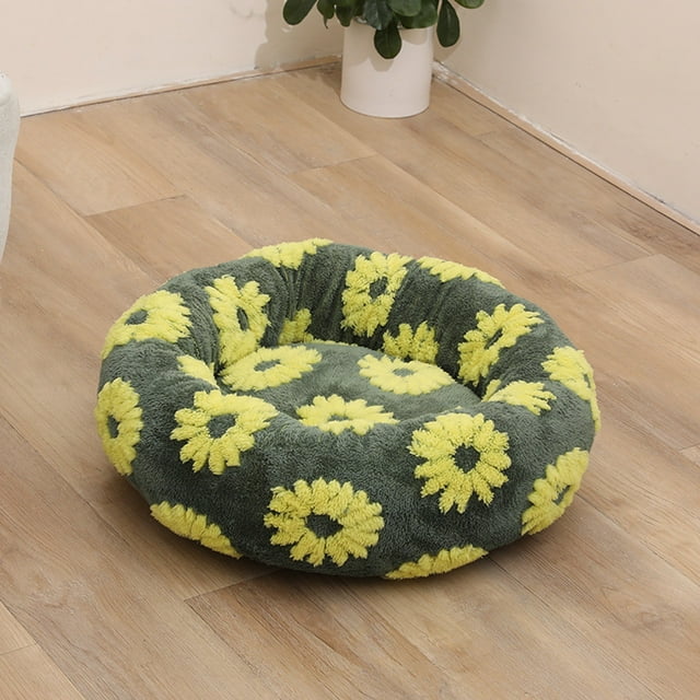 Round Pet Bed for Dogs and Cats All-Season Comfortable Sleeping Resting Pad Home Use