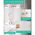 thumbnail image 4 of No Hook Shower Curtain with Snap in Liner, Plants Pink Flowers Watercolor Hand Painted Style Hotel Shower Curtains for Bathroom, Washable Shower Curtain Liner Set with Mesh Top Window, 36"x72", 4 of 6
