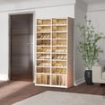 thumbnail image 3 of Folding Shoe Cabinet | 4- Rows 9 Tiers Shoe Shelf Cabinet With Doors | 36 Pairs, Freestanding Collapsibles Storage Organizer For Closet, Bedroom, Entryway, Steel Frame, 3 of 7