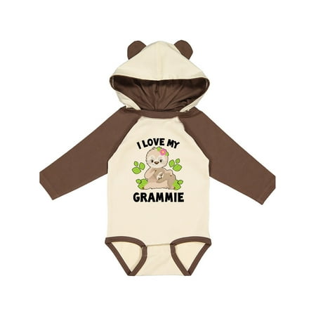 

Inktastic Cute Sloth I Love My Grammie with Green Leaves Gift Baby Boy or Baby Girl Long Sleeve Bodysuit