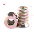 thumbnail image 4 of 20 piezas de insertos roscados para muebles de madera, tornillos con tuercas de inserción roscadas, sujetadores roscados de acero al carbono galvanizados [M8*15 mm], 4 of 5