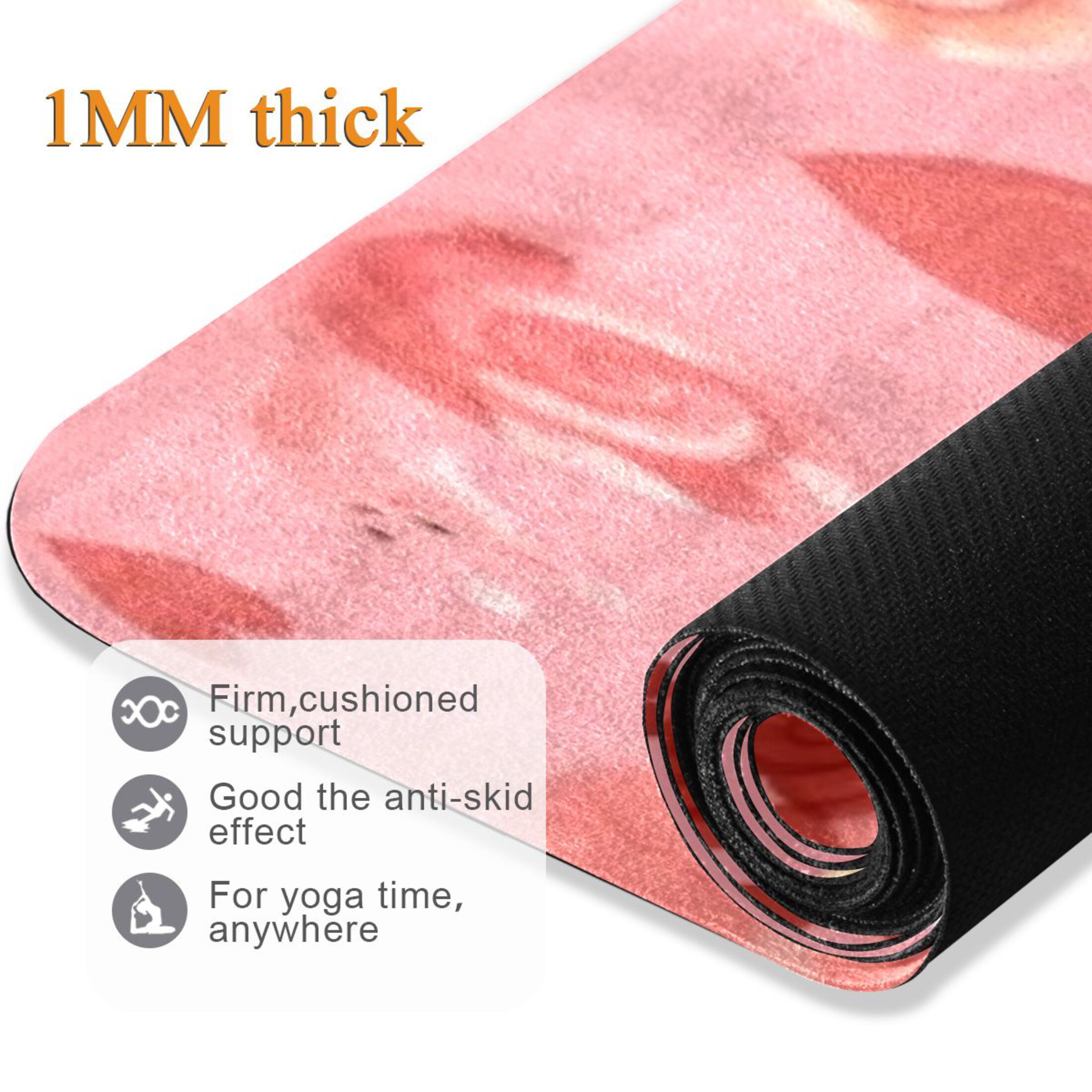 BZSMCE Yoga Mat Women Fitness Mat Pink Snail Heart Pattern